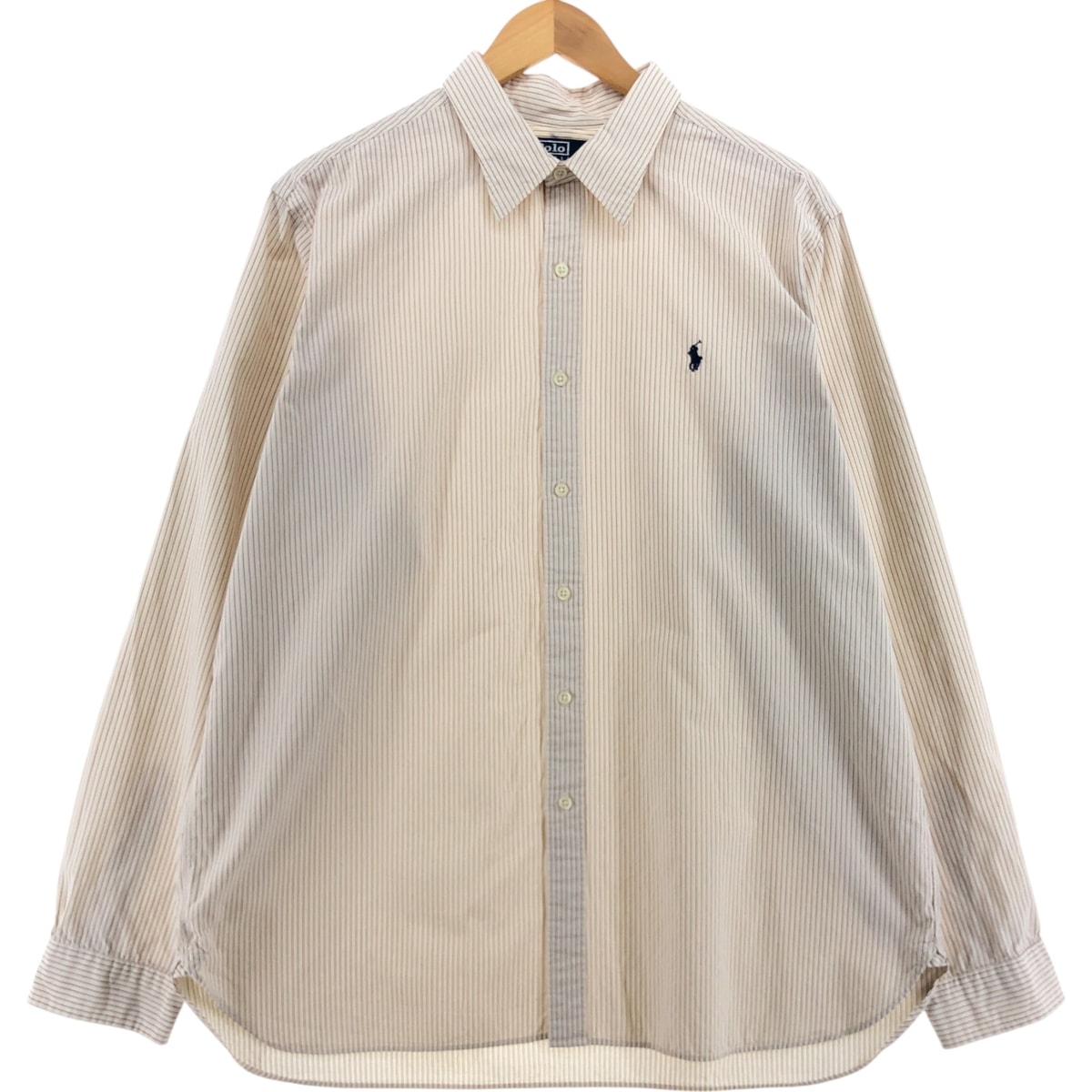 古着 ラルフローレン Ralph Lauren POLO by Ralph Lauren 長袖 ストライプシャツ メンズXL相当/eaa521568