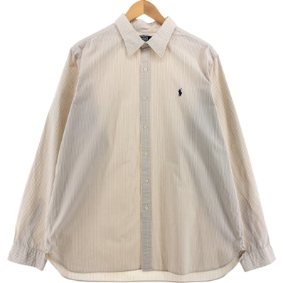 古着 ラルフローレン Ralph Lauren POLO by Ralph Lauren 長袖 ストライプシャツ メンズXL相当/eaa521568