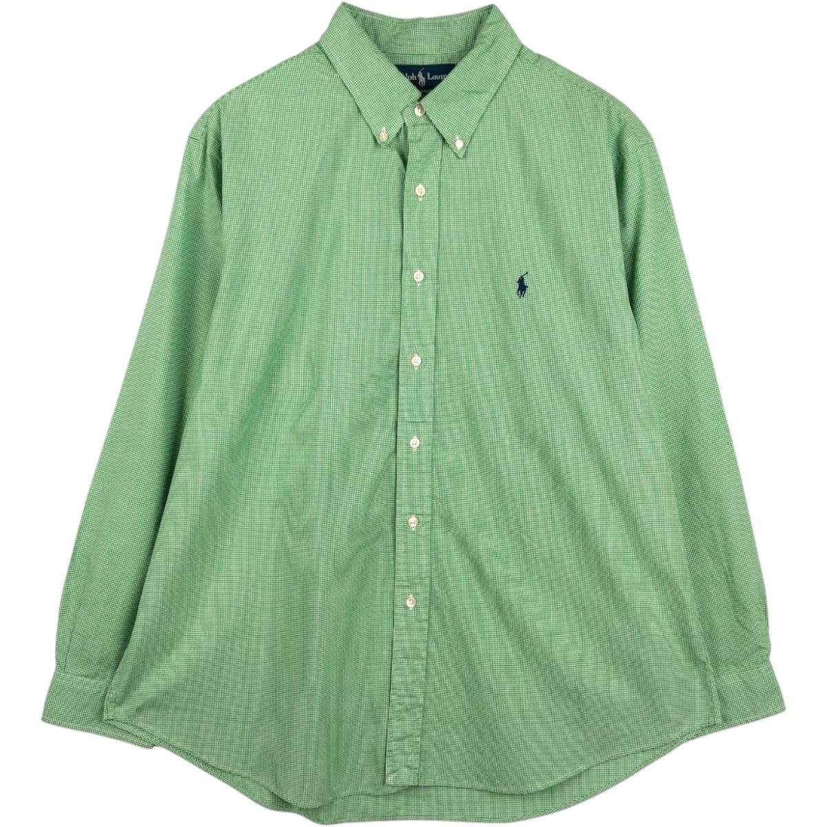古着 ラルフローレン Ralph Lauren CUSTOM FIT ギンガムチェック 長袖 ボタンダウンチェックシャツ メンズXL相当/eaa676787