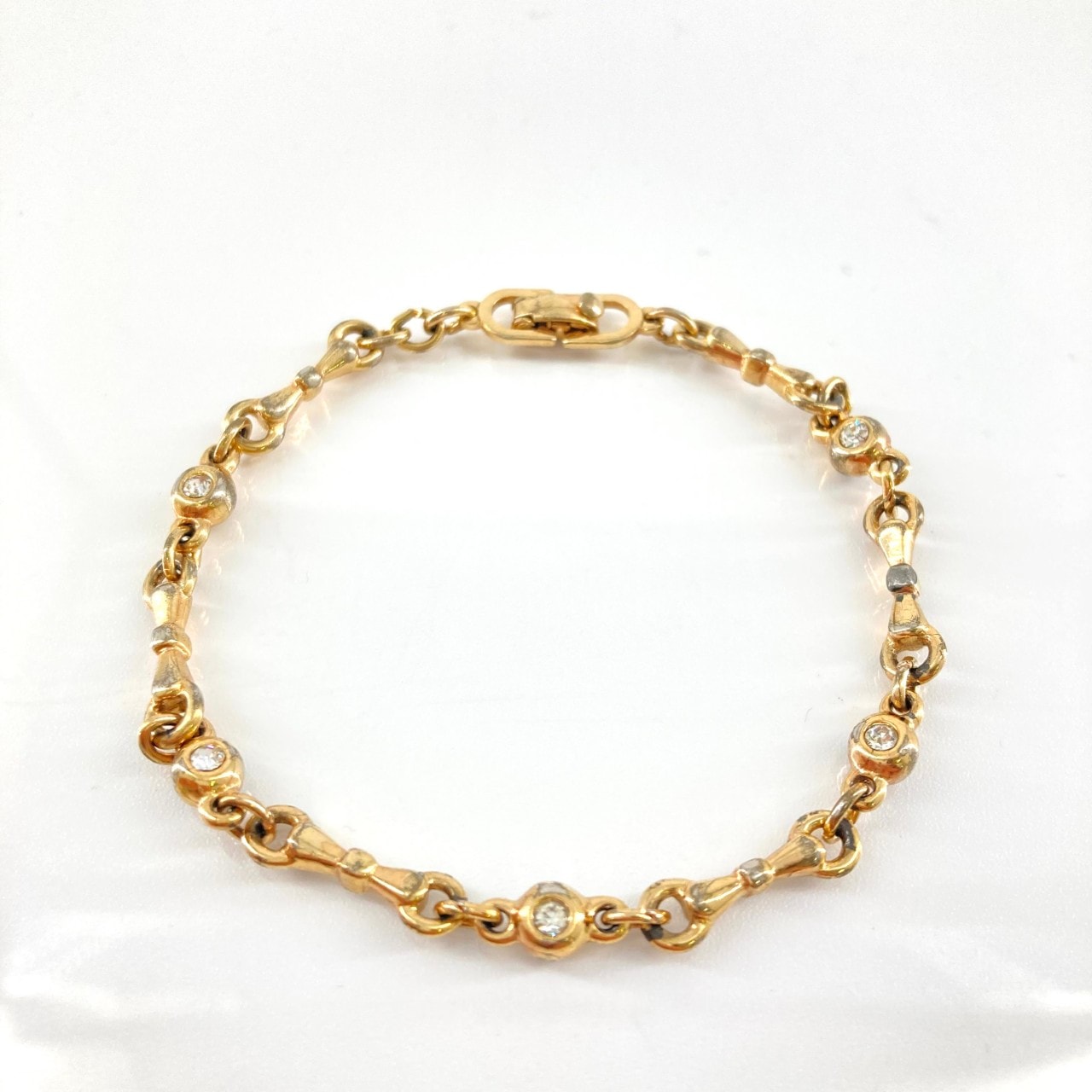 Dior(ディオール) ラインストーン付 ブレスレット ゴールド