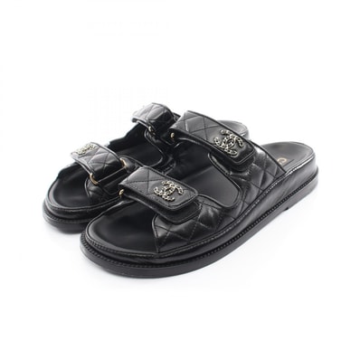 シャネル CHANEL ココマーク マトラッセ サンダル 靴 レザー レディース ブラック系 G45507 【中古】