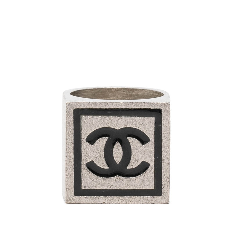 シャネル ココマーク リング 指輪 02A刻印 シルバー メタル レディース CHANEL 中古