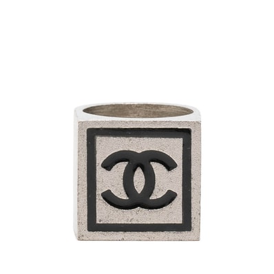 シャネル ココマーク リング 指輪 02A刻印 シルバー メタル レディース CHANEL 中古