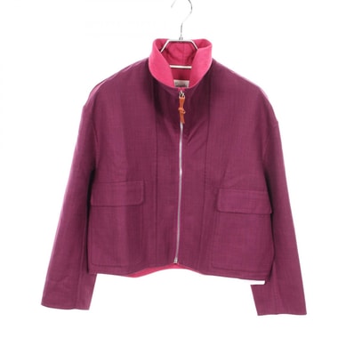 エルメス HERMES セリエボタン 衣料品 アウター カシミヤ ウール シルク シルク レディース パープル系 / ピンク系 【中古】