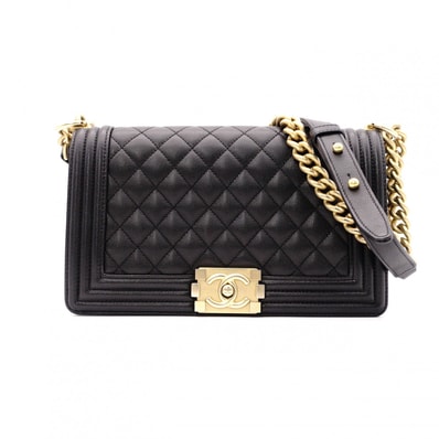 シャネルキャビアスキン ボーイ シャネルショルダーバッグ レディース