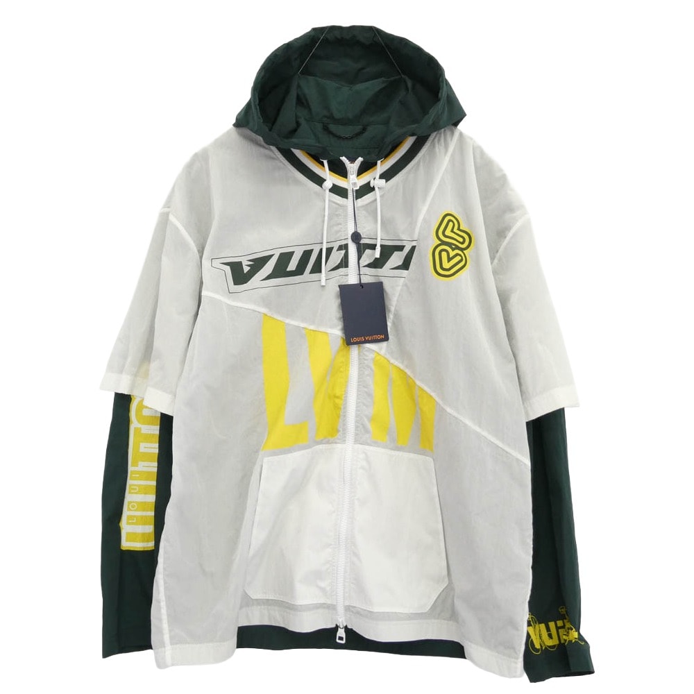 LOUIS VUITTON ルイ・ヴィトン ジャケット 22AW ベースボール ジップパーカー ナイロン ジャケット グリーン系 50【美品】【中古】