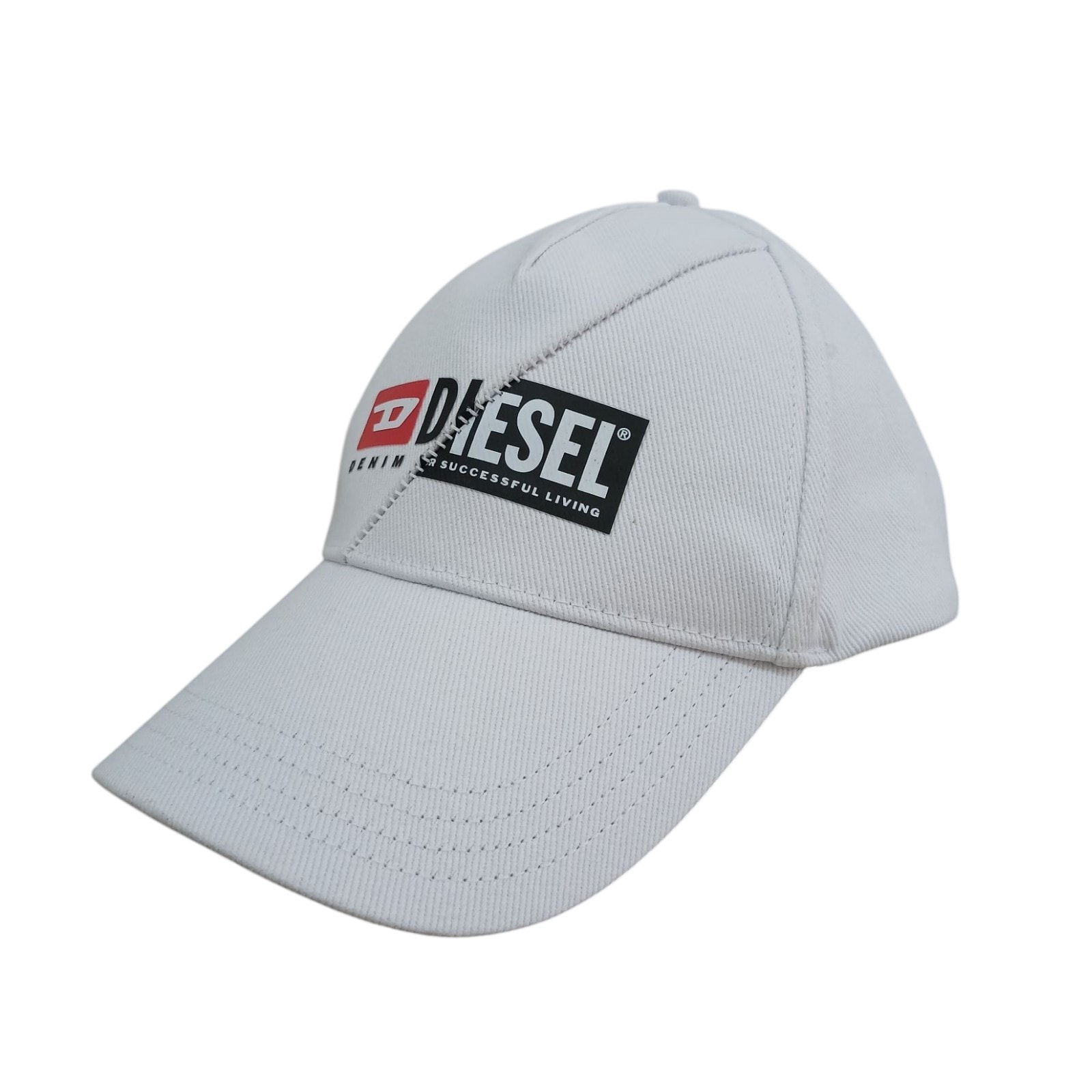 DIESEL ディーゼル ロゴ プリント ベースボールキャップ キャップ A005840 ホワイト メンズ【中古】