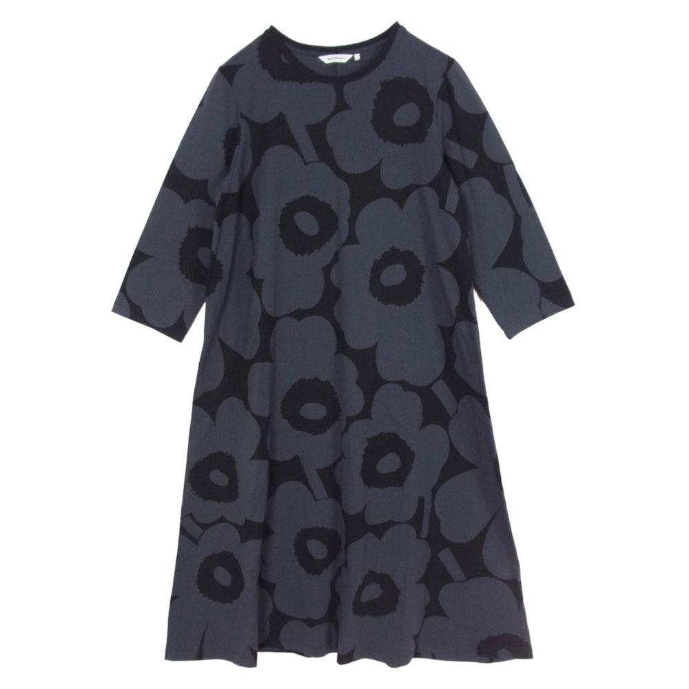 marimekko マリメッコ ワンピース LEHTOKIELO UNIKKO ウニッコ 半袖ワンピース ダークグレー系 M【中古】