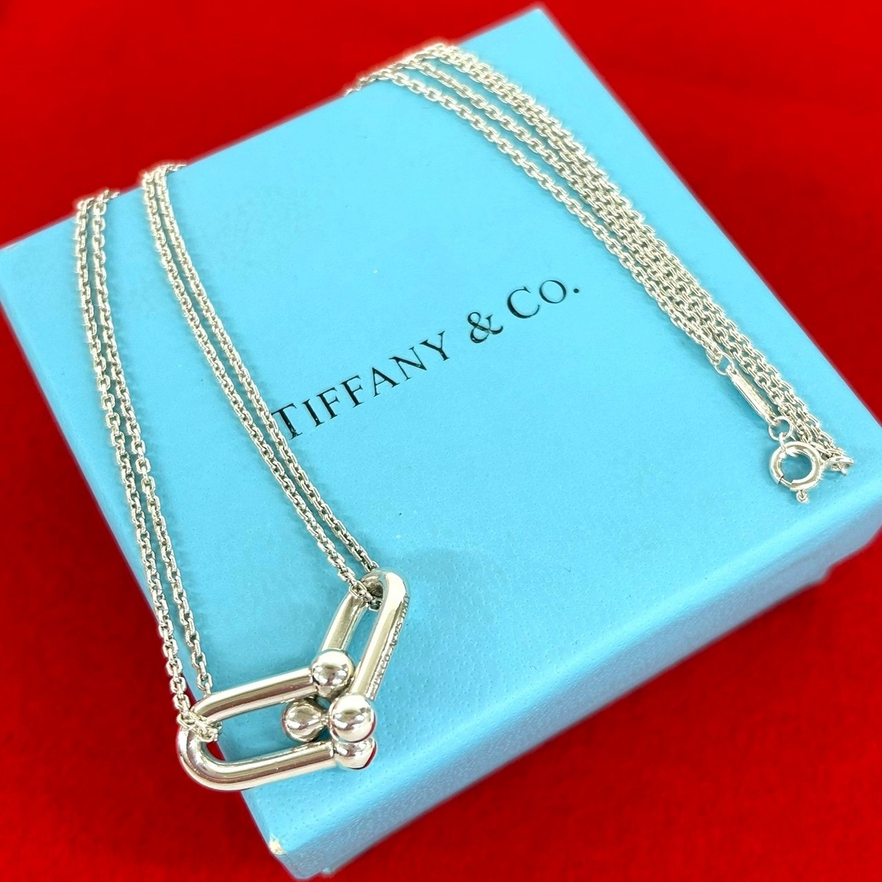 TIFFANY&Co. ティファニー ハードウェア ダブルリンク ネックレス シルバー925 ネックレス シルバー
 48021