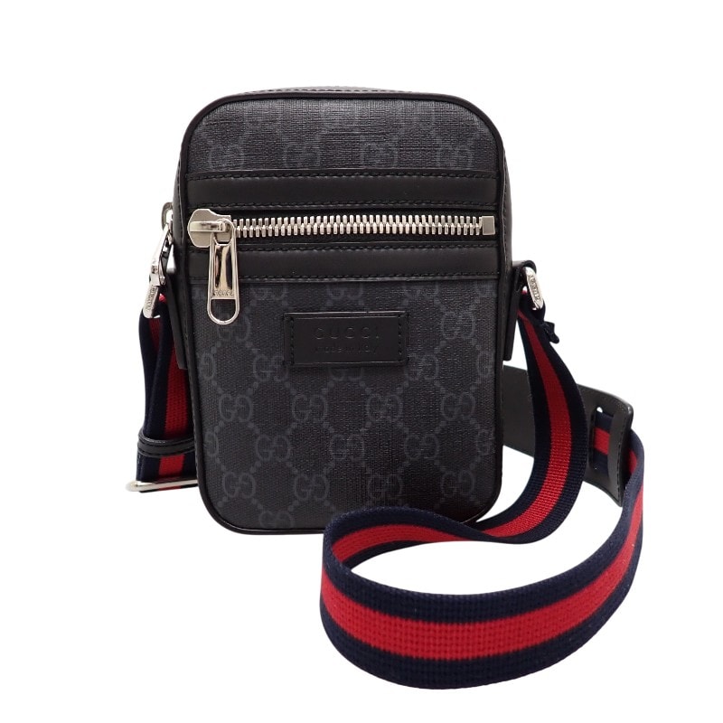 グッチ ミニショルダーバッグ GGスプリーム ブラック メンズ【Aランク】