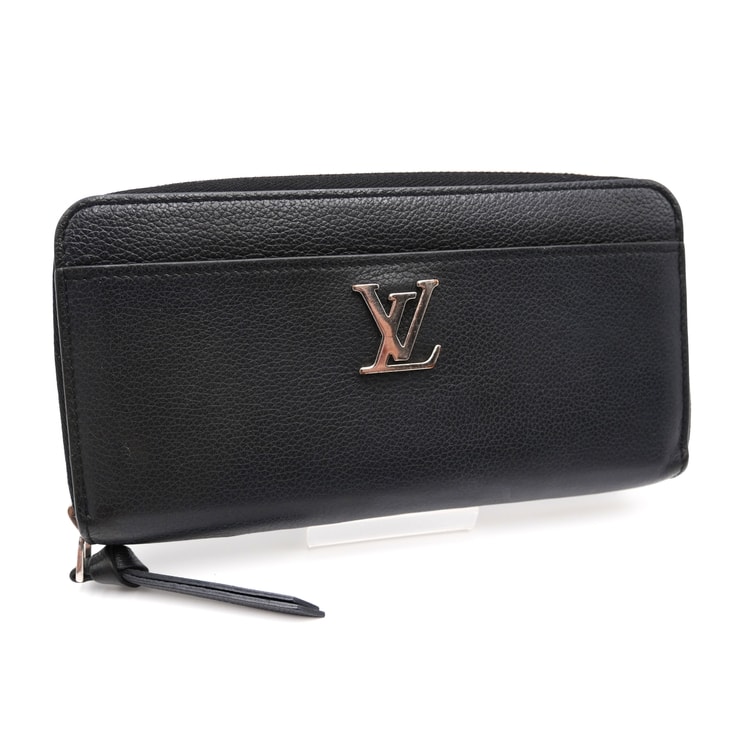 LOUIS VUITTON(ルイ・ヴィトン)ジッピー・ロックミー 長財布 ラウンドファスナー ノワール ブラック レザー シルバー金具 レディース【中古】