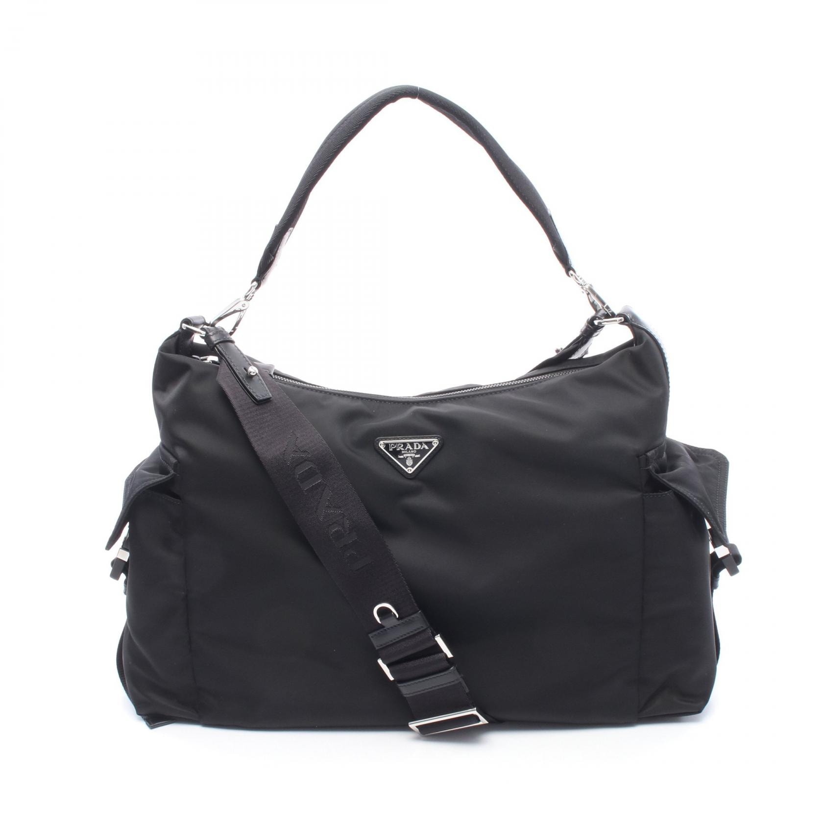 プラダ PRADA エクスプローラ Re-Nylon ショルダーバッグ バッグ ナイロン サフィアーノレザー メンズ ブラック系 2VH2042DW3F0002 【新品】