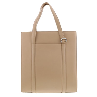 【再値下げ】CARTIER カルティエ カボション レザー トートバッグ ベージュ レディース【中古】