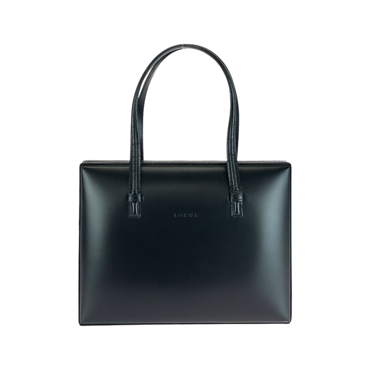 LOEWE ロエベ ヴィンテージ ブラック 黒 ゴールド金具 レザー ハンドバッグ トートバッグ 505225 【中古】