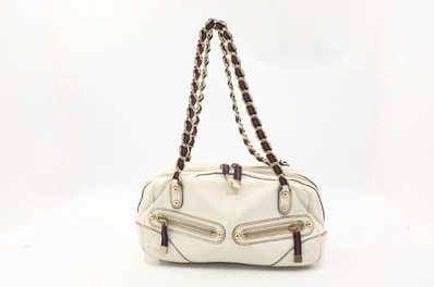 グッチ シェリーライン ショルダーバッグ ホワイト レザー 152462