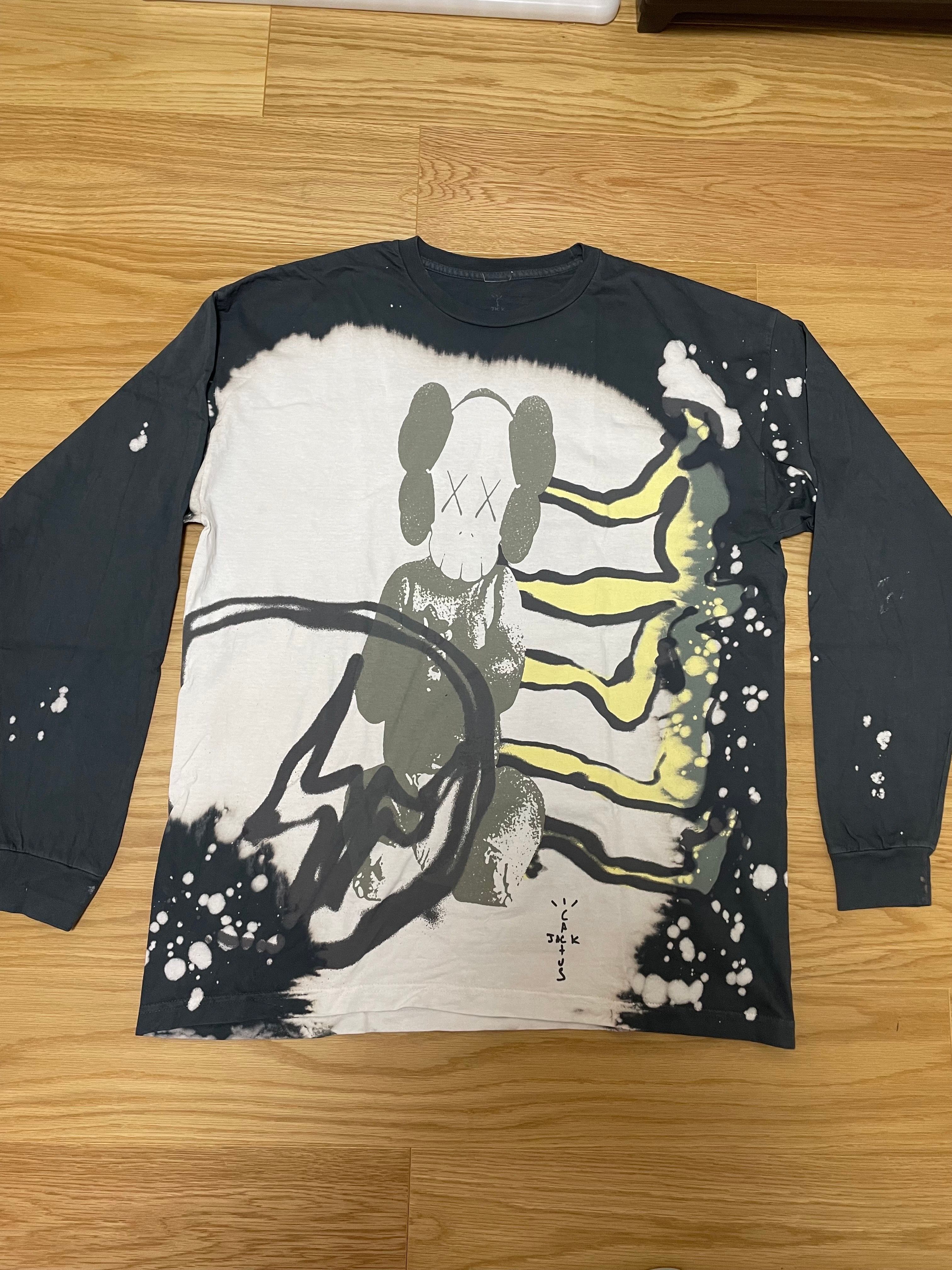 Travis Scott Cactus Jack x KAWS For Fragment L S Tee "Gray"