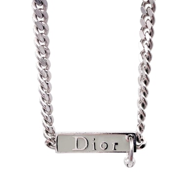 Dior ディオール チェーン ロゴプレート ボディピアス ネックレス
チョーカー ペンダント シルバー レディース
【中古】