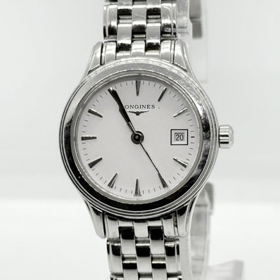 LONGINES ロンジン フラッグシップ L4.716.4 ホワイト QZ レディース 腕時計 稼働品