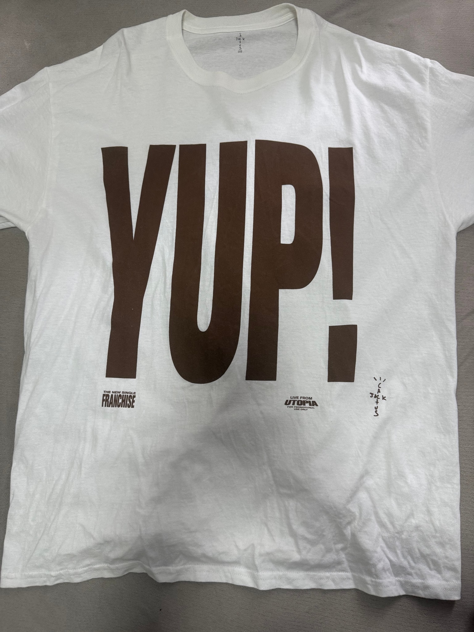 Travis Scott Cactus Jack Franchise Promo YUP! T-Shirt "White"