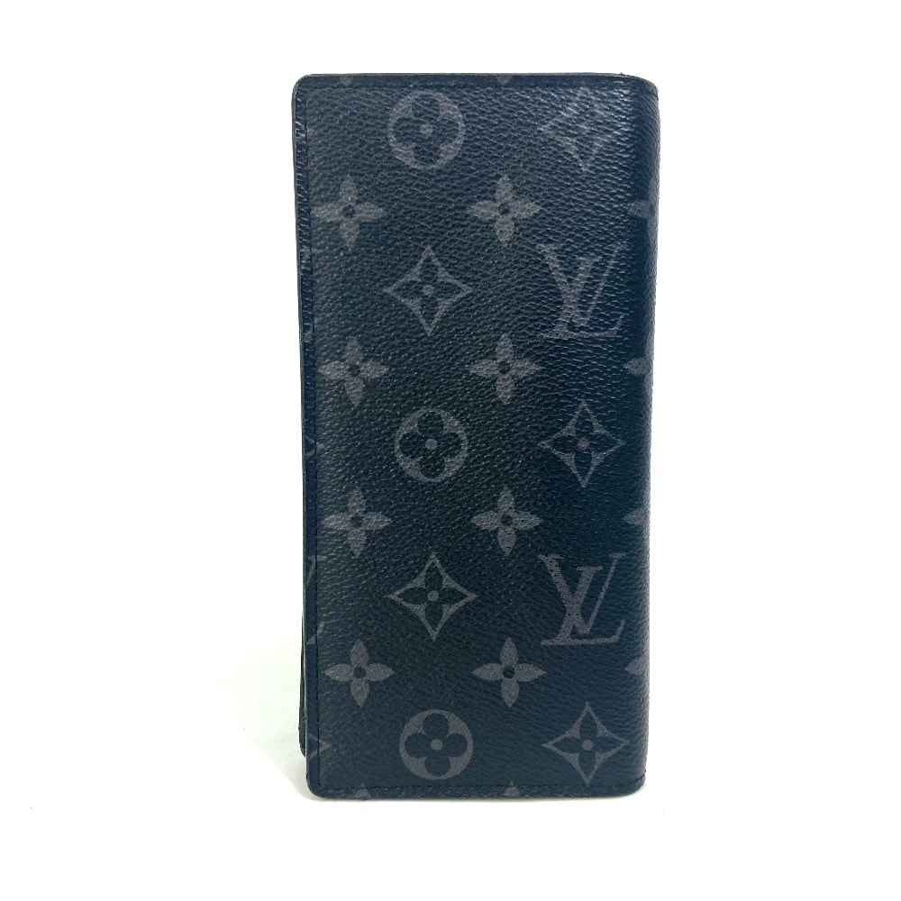 ルイヴィトン LOUIS VUITTON ポルトフォイユ ブラザ M61697 モノグラムエクリプス 2つ折り財布 長財布 モノグラムエクリプスキャンバス ブラック