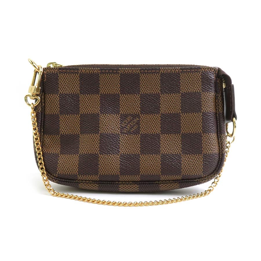 ルイ ヴィトン LOUIS VUITTON アクセサリーポーチ ハンドバッグ ダミエ ミニ ポシェット アクセソワール ダミエキャンバス ブラウン ゴールド レディース N58011【中古】 e60401g