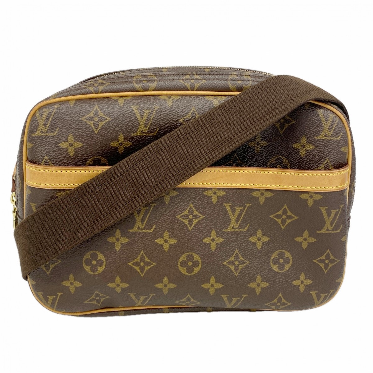 【6dd4167】ルイヴィトン ショルダーバッグ モノグラム リポーターPM M45254 ブラウン【中古】レディース