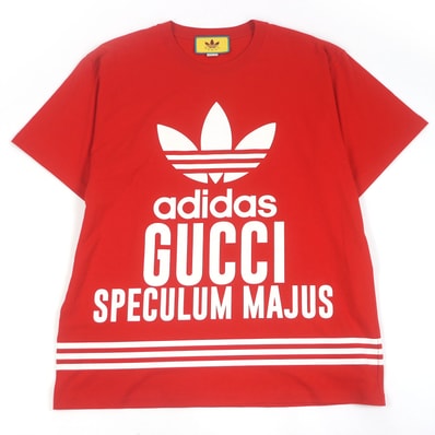 極美品 グッチ×アディダス
半袖Tシャツ レッド メンズ M 616036