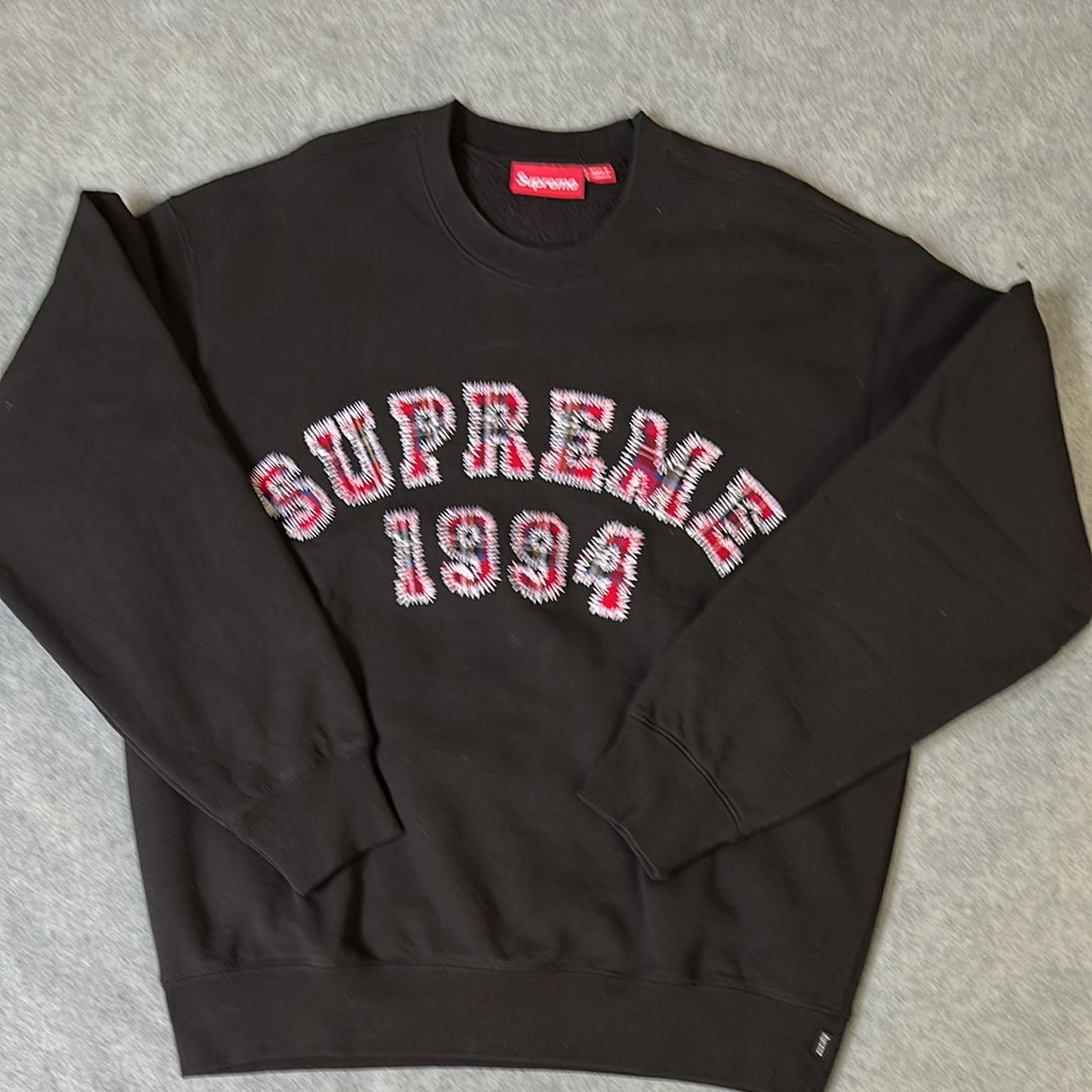 Supreme Plaid Arc Crewneck "Black"