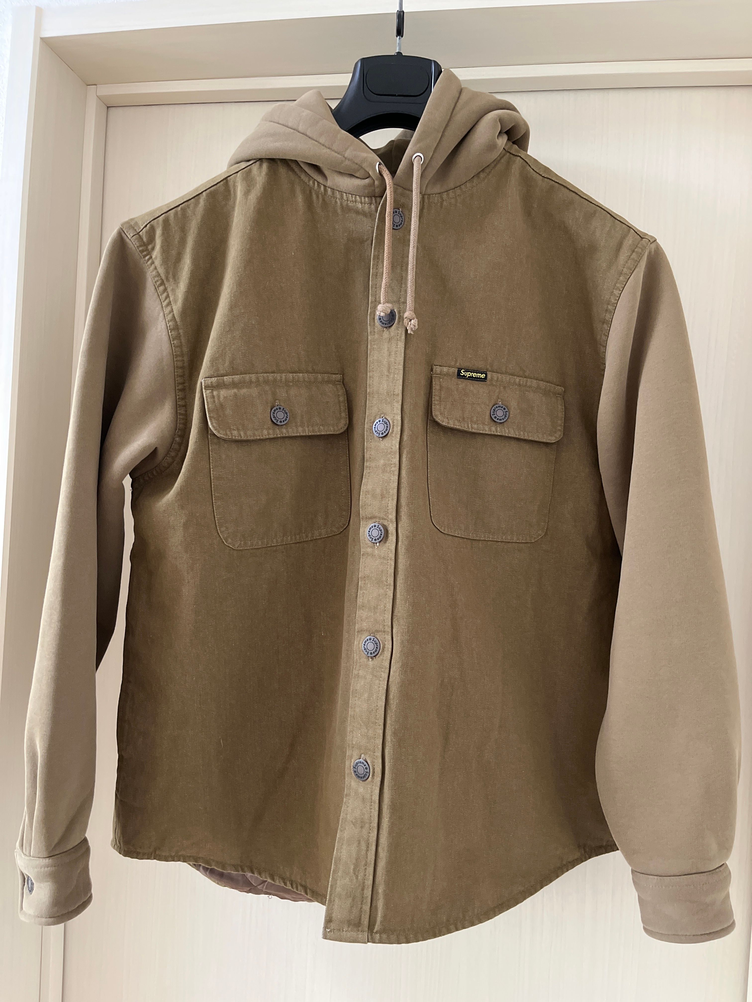 Supreme Fleece Hooded Denim Shirt "Blue"