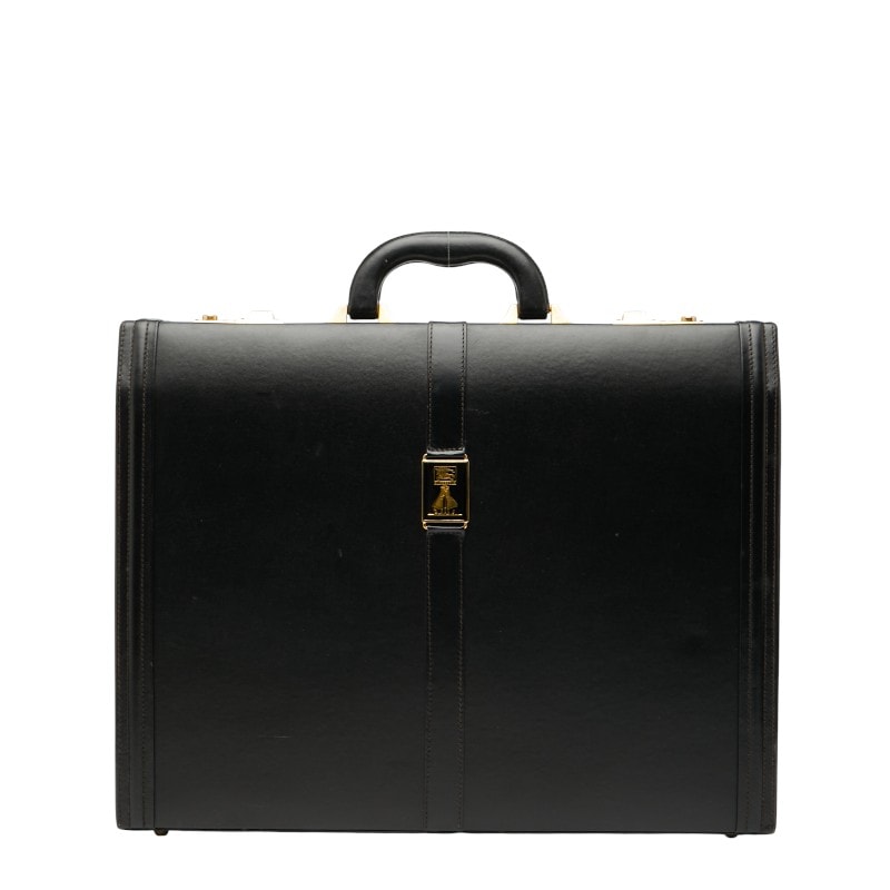 バーバリー ヴィンテージ ノバチェック ロゴ アタッシュ ブリーフケース ブラック レザー メンズ BURBERRY 【中古】