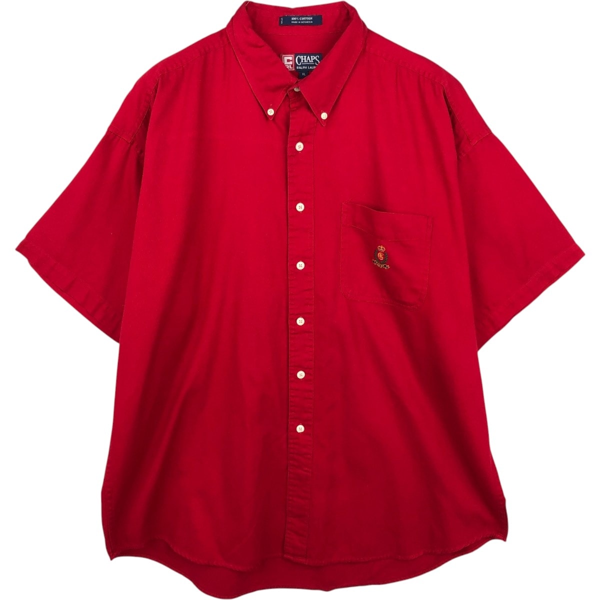 古着 ラルフローレン Ralph Lauren CHAPS チャップス 半袖 ボタンダウンシャツ メンズXL相当/eaa668633