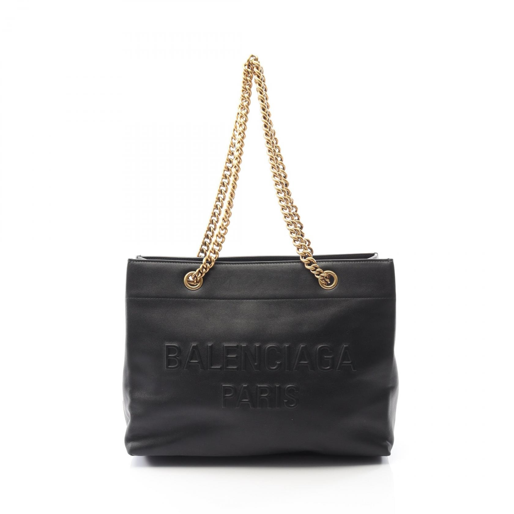 バレンシアガ BALENCIAGA DUTY FREE ミディアム トートバッグ バッグ レザー レディース ブラック系 760013 【中古】