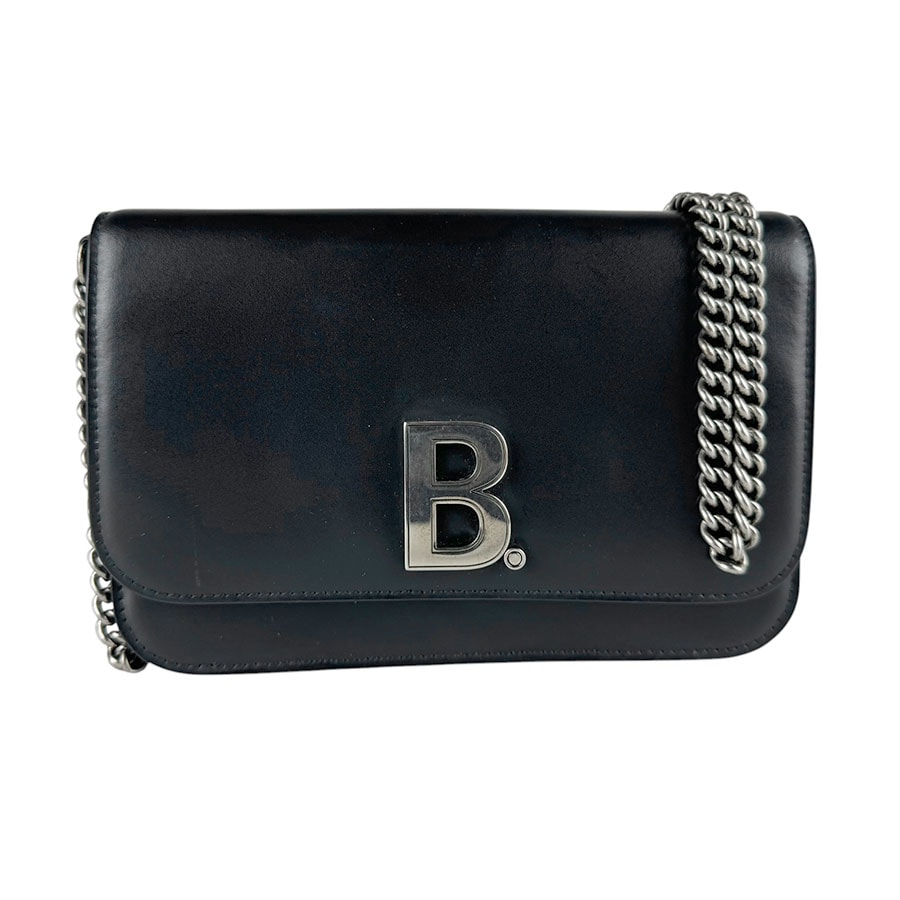 バーバリー BURBERRY  チェーンウォレット レザー ブラック レディース【中古】 z9825