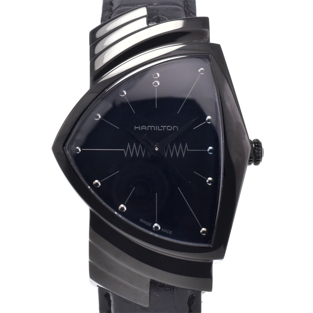 ハミルトン HAMILTON H244010 ベンチュラ ブラック クォーツ メンズ 美品 箱付き 腕時計 R#149308