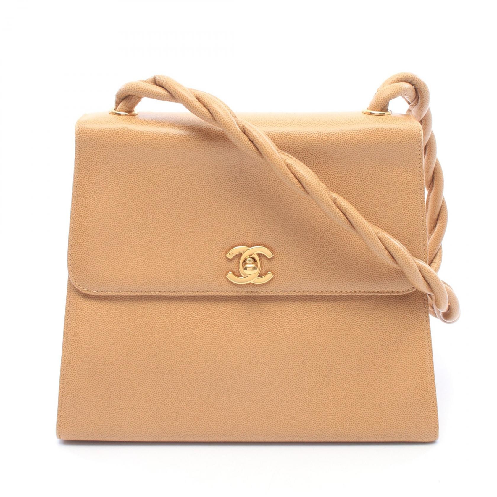 シャネル CHANEL ココマーク ショルダーバッグ バッグ キャビアスキン(グレインドカーフ) レディース ベージュ系 【中古】