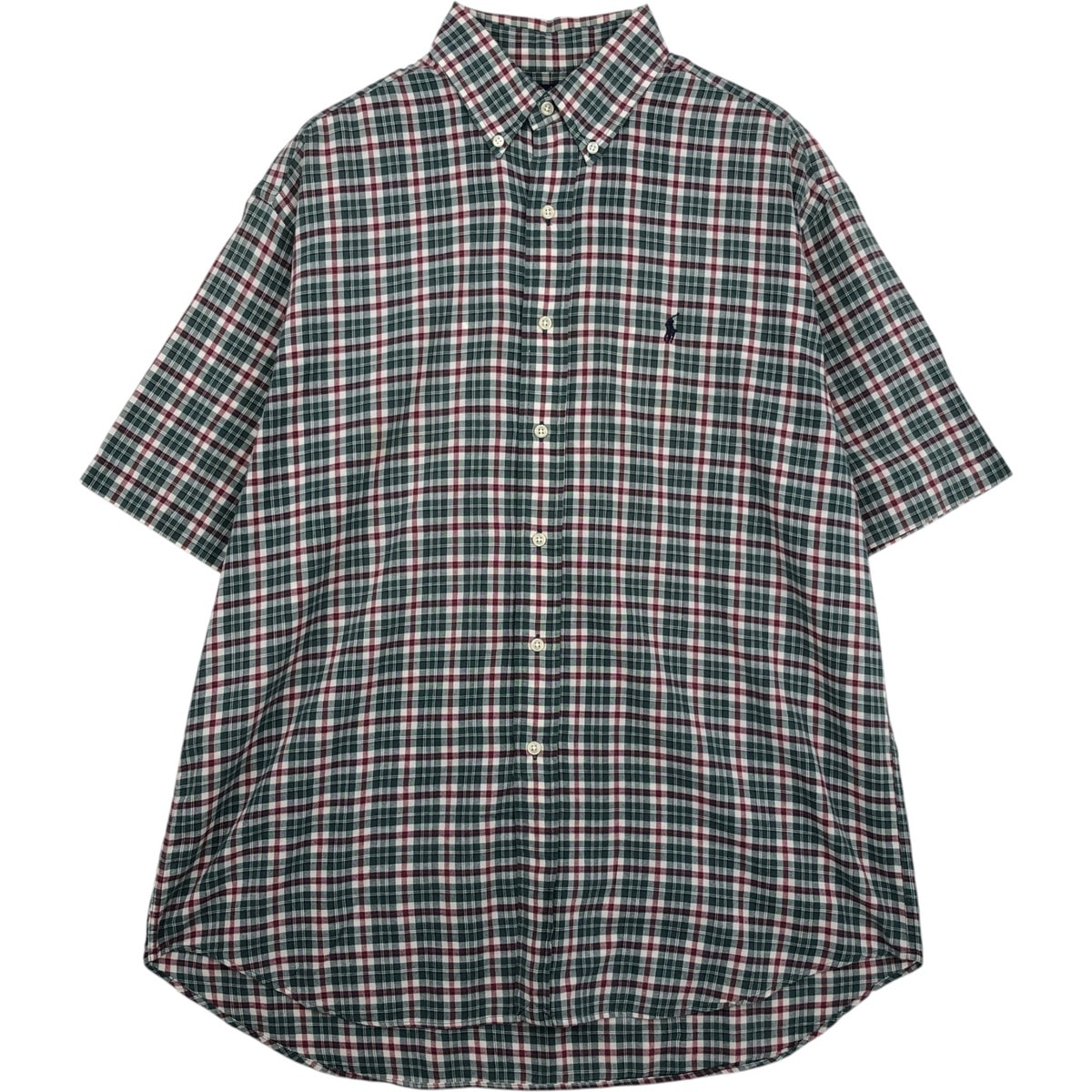古着 ラルフローレン Ralph Lauren BLAKE 半袖 ボタンダウン チェックシャツ メンズL相当/eaa641179