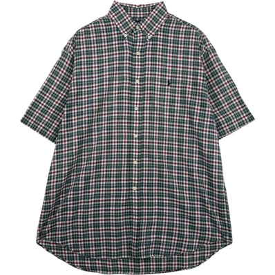 古着 ラルフローレン Ralph Lauren BLAKE 半袖 ボタンダウン チェックシャツ メンズL相当/eaa641179