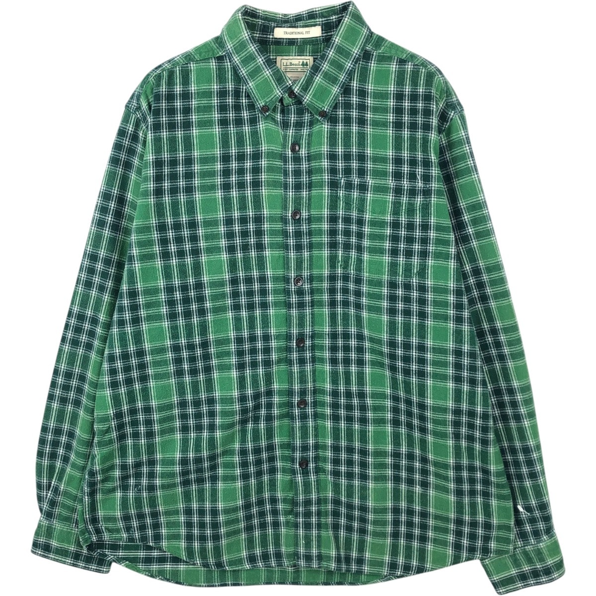 古着 エルエルビーン L.L.Bean TRADITIONAL FIT 長袖 フランネルチェックシャツ メンズL相当/eaa650283