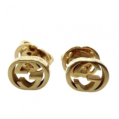 GUCCI グッチ ピアス インターロッキングG アクセサリー ジュエリー 18金YG Au750 小さめ シンプル K18イエローゴールド 662111 レディース 約2.1g【中古品】