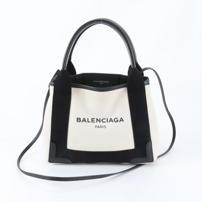 ■美品 バレンシアガ ネイビーカバスショルダーバッグ