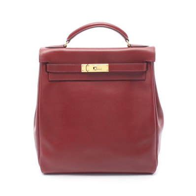 エルメス HERMES ケリーアドGM リュックサック バックパック バッグ レザー ヴォーガリバー ルージュアッシュ □C刻印(1999年製造) レディース ボルドー系 【中古】