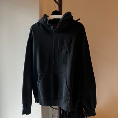 Supreme Overdyed S Logo Hooded Sweatshirt "Black"