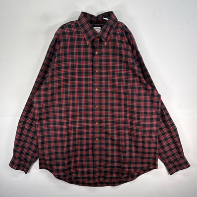 古着 ブルックスブラザーズ Brooks Brothers 長袖シャツ チェック ボタンダウン 胸ポケ L レッド系 マルチカラー メンズ