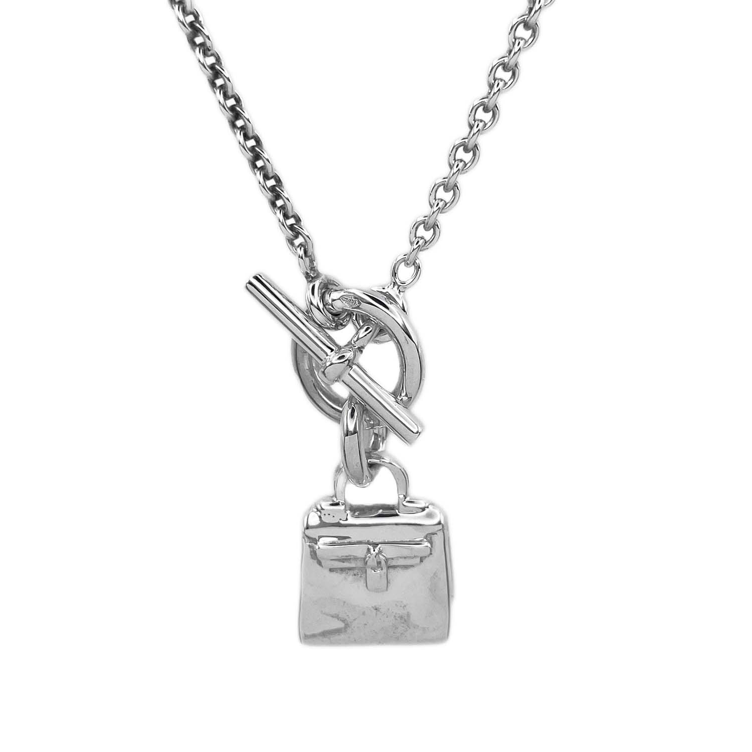 HERMES エルメス アミュレットケリー チャーム ネックレス
 ペンダント トグル SV925 シルバー 新品仕上済 ユニセックス
 【中古】