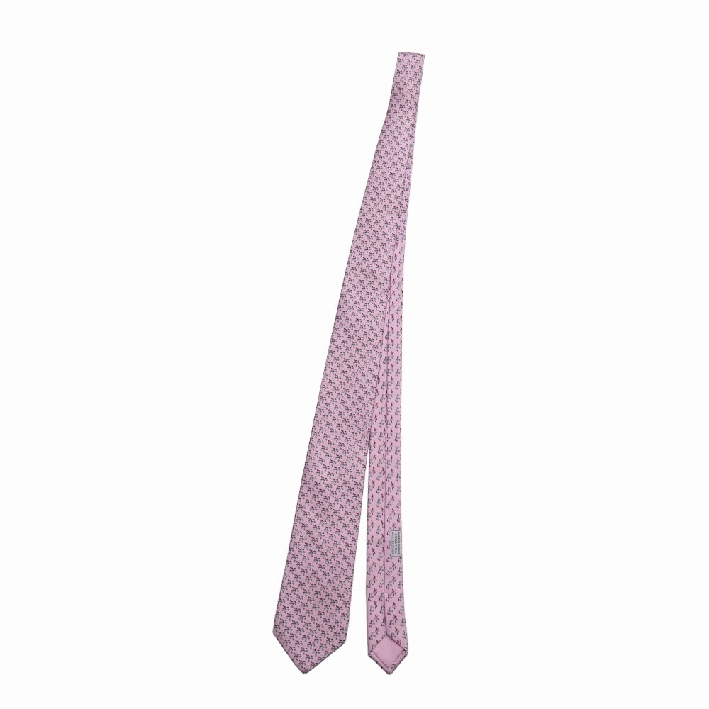 HERMES エルメス ネクタイ シルクツイル ジョッキー 総柄 ブランド古着【中古】20260605/RA9661