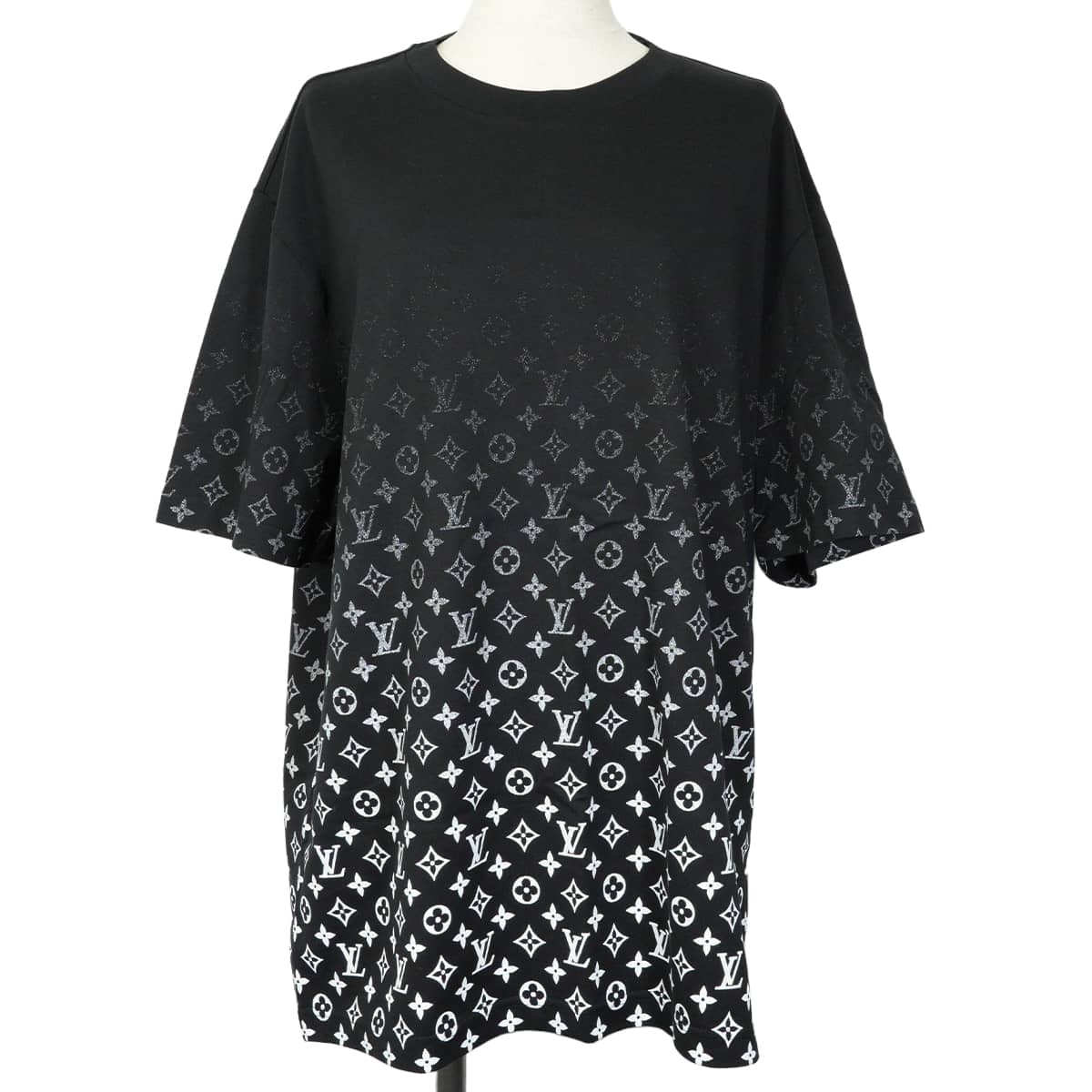 2023年春夏 LOUIS VUITTON ルイ・ヴィトン 半袖Tシャツ モノグラム グラディエント 黒 (ブラック)/白 (ホワイト) コットン #XXL RM232Q 新品未使用