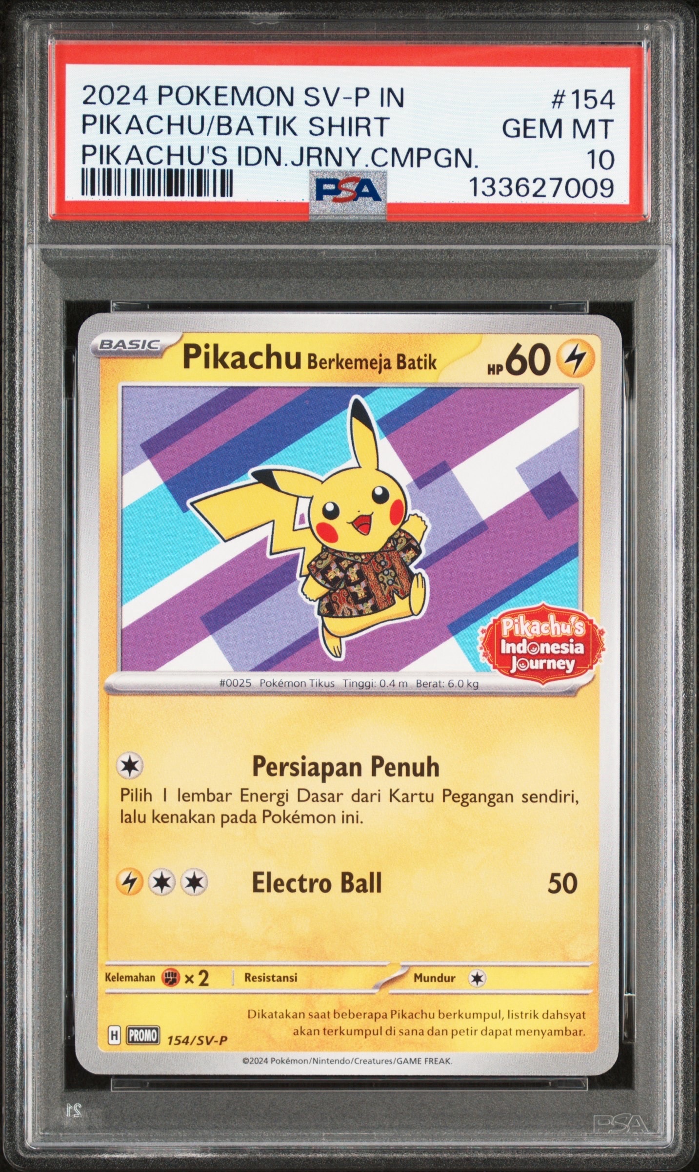 PSA10】バティックシャツを着たピカチュウ (ネイティオ柄) P [SV-P 154