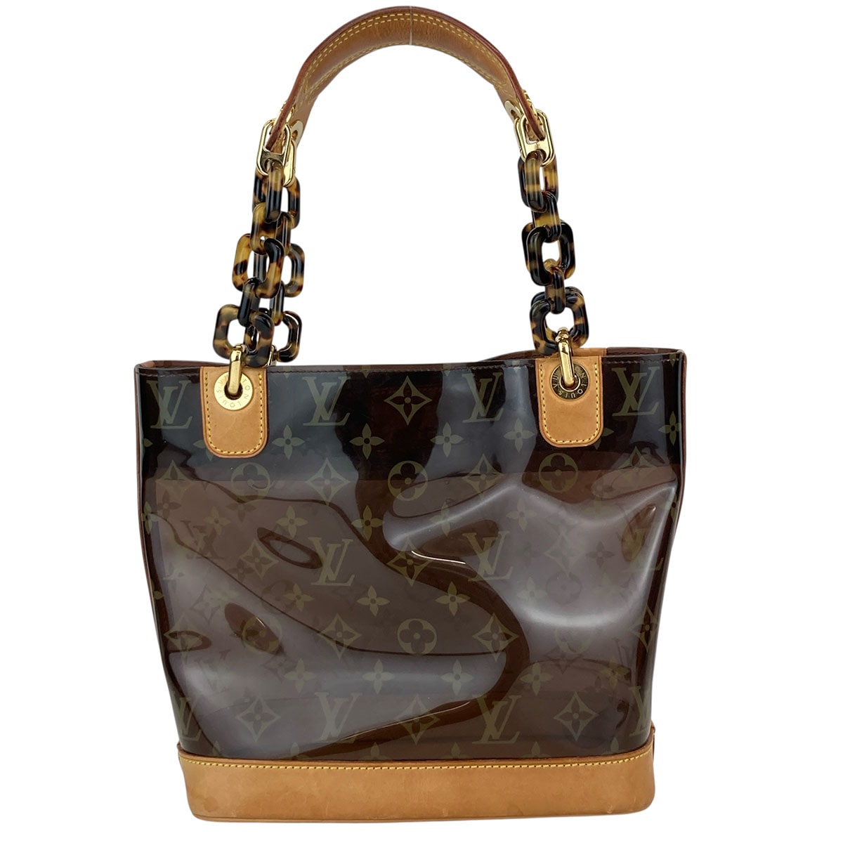 LOUIS VUITTON ルイ・ヴィトン カバ・アンブル ショルダーバッグ M92502 モノグラム ビニール クリア ブラウン  レディース【中古】