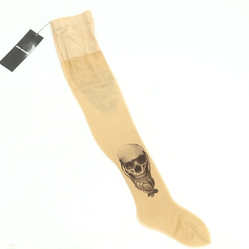 【中古】【未使用】ジュンヤワタナベ JUNYA WATANABE 2024年春夏 スカルプリント ストッキング ベージュ【サイズS】【レディース】