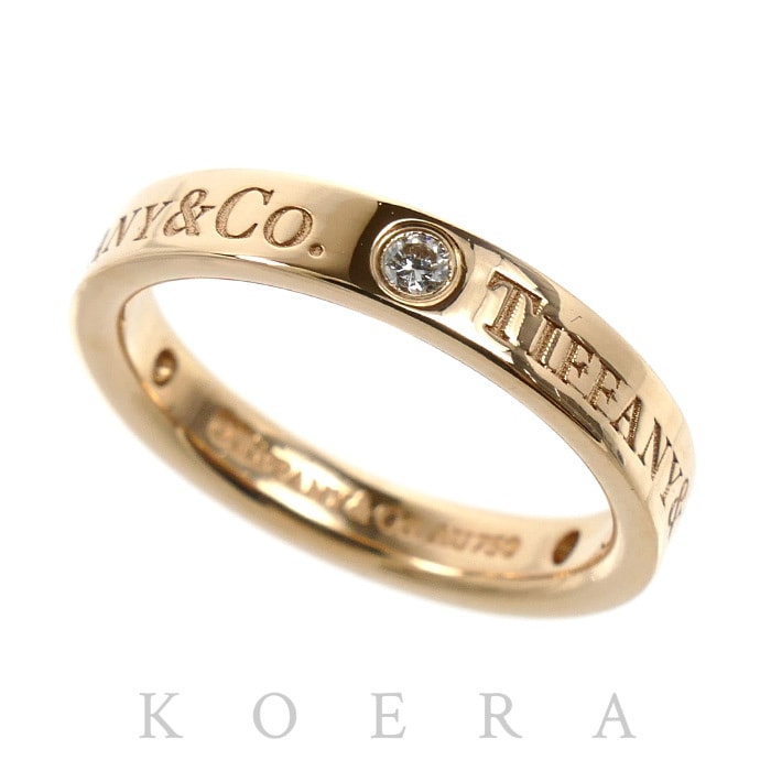 TIFFANY&Co. ティファニー K18PG ピンクゴールド フラットバンド 3Pダイヤ リング・指輪 ダイヤモンド 5号 3.1g レディース【中古】【美品】